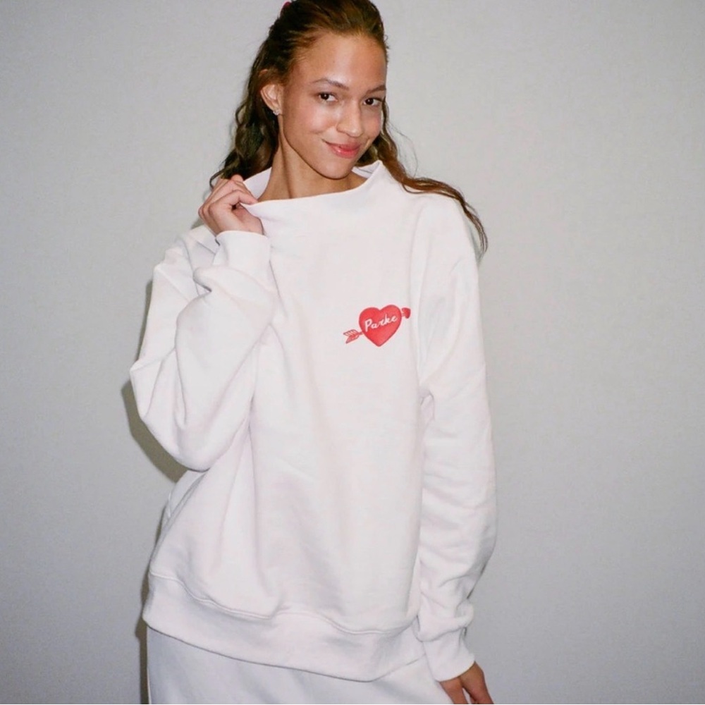 Parke Valentine’s Collection Drop | Cupid Mockneck White with Red Heart (XXL)